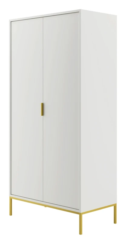 Szafa Austin 100 cm dwudrzwiowa do przedpokoju biały/złoty