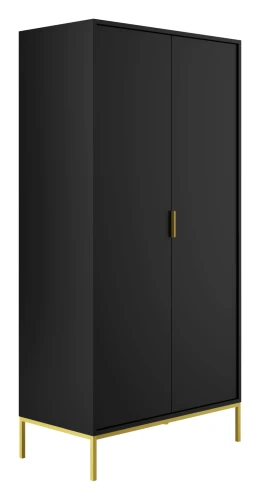 Szafa Austin 100 cm dwudrzwiowa do przedpokoju czarny/złoty