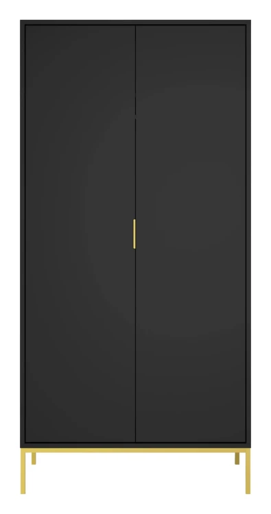 Szafa Austin 100 cm dwudrzwiowa do przedpokoju czarny/złoty