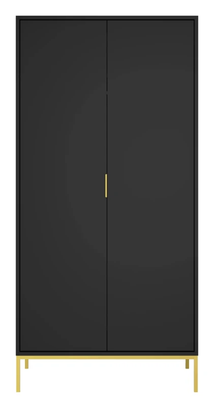 Szafa Austin 100 cm dwudrzwiowa do przedpokoju czarny/złoty