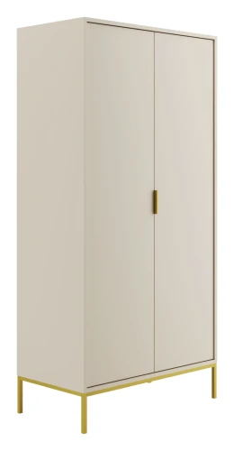 Szafa Austin 100 cm dwudrzwiowa do przedpokoju kaszmir/złoty