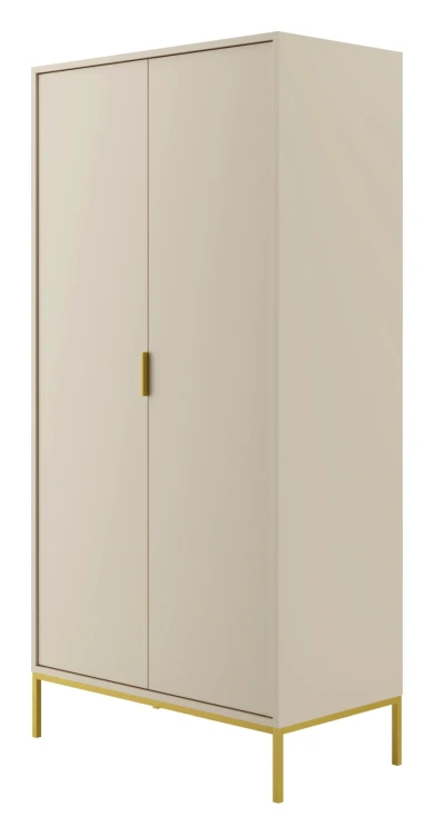 Szafa Austin 100 cm dwudrzwiowa do przedpokoju kaszmir/złoty