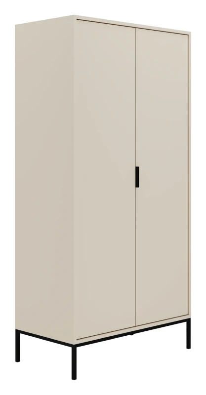 Szafa Austin 100 cm dwudrzwiowa do przedpokoju kaszmir/czarny