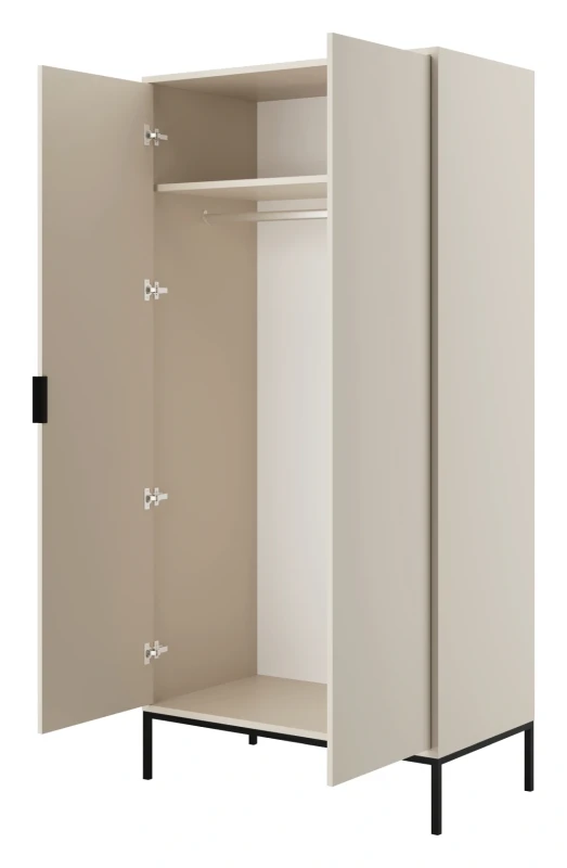 Szafa Austin 100 cm dwudrzwiowa do przedpokoju kaszmir/czarny