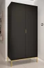 Szafa Austin 100 cm dwudrzwiowa do przedpokoju czarny/złoty