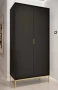 Szafa Austin 100 cm dwudrzwiowa do przedpokoju czarny/złoty