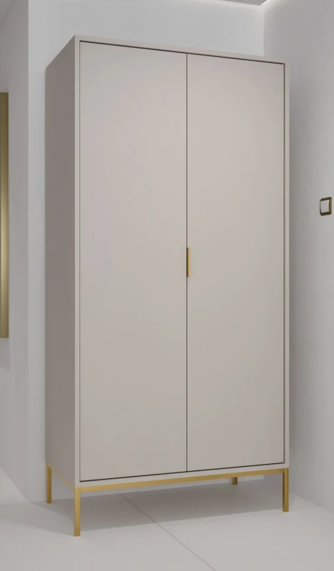 Szafa Austin 100 cm dwudrzwiowa do przedpokoju kaszmir/złoty