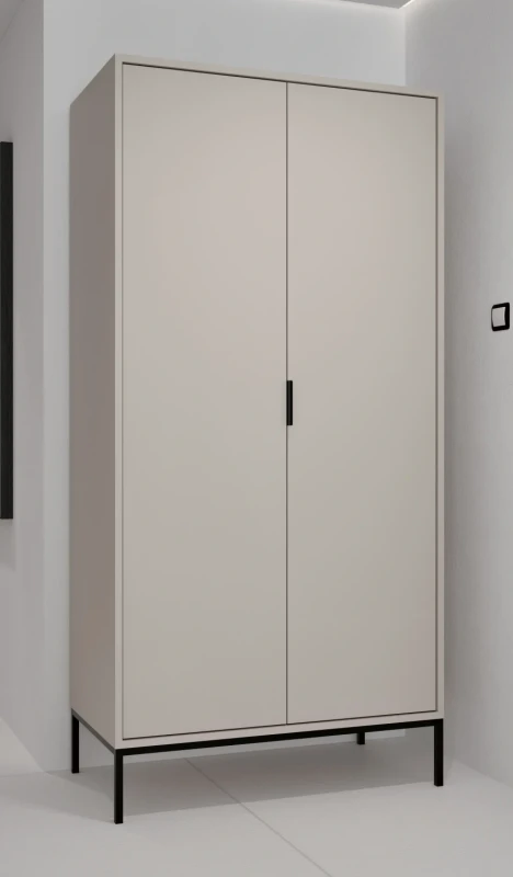 Szafa Austin 100 cm dwudrzwiowa do przedpokoju kaszmir/czarny