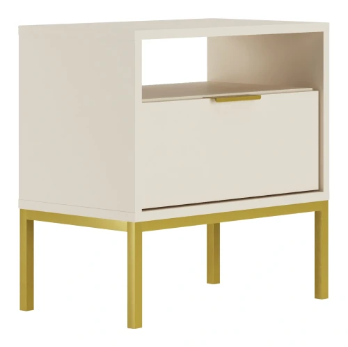 Szafka nocna Austin 55 cm z szufladą do sypialni kaszmir/złoty