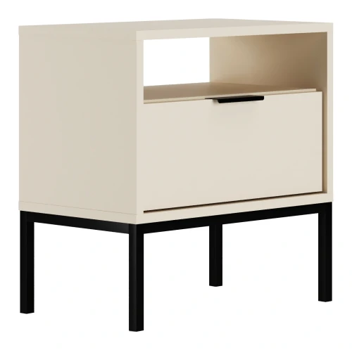 Szafka nocna Austin 55 cm z szufladą do sypialni kaszmir/czarny