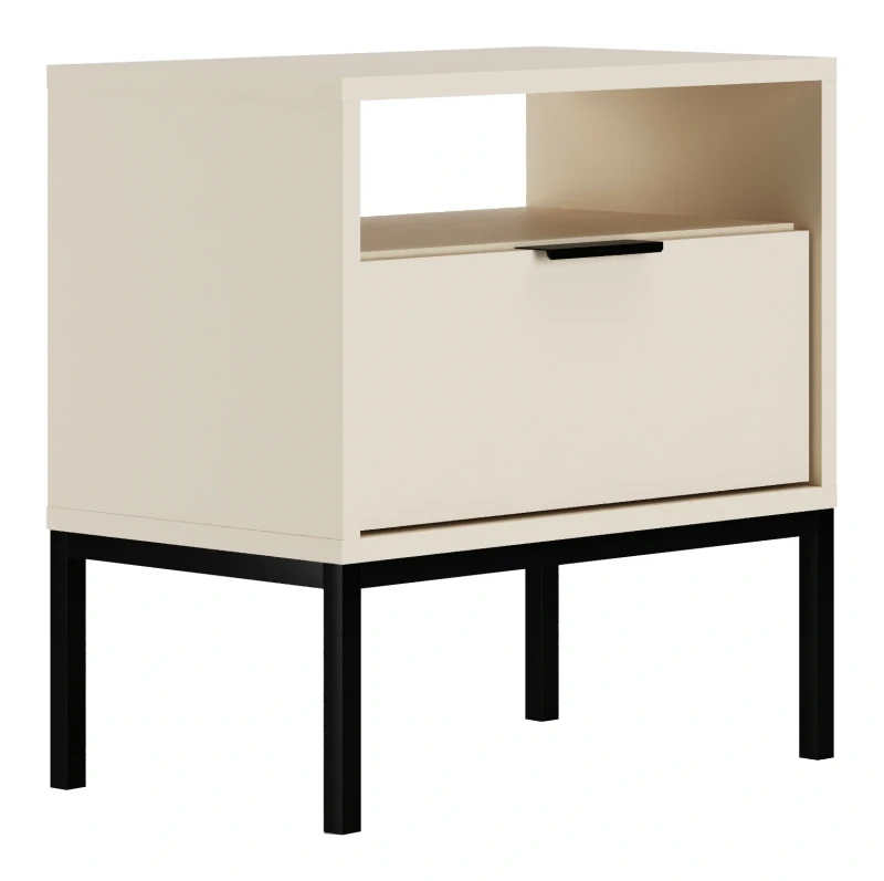 Szafka nocna Austin 55 cm z szufladą do sypialni kaszmir/czarny