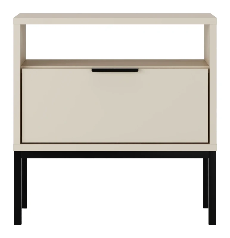 Szafka nocna Austin 55 cm z szufladą do sypialni kaszmir/czarny