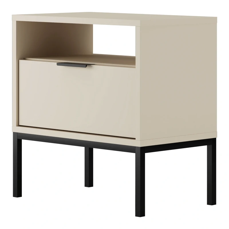 Szafka nocna Austin 55 cm z szufladą do sypialni kaszmir/czarny