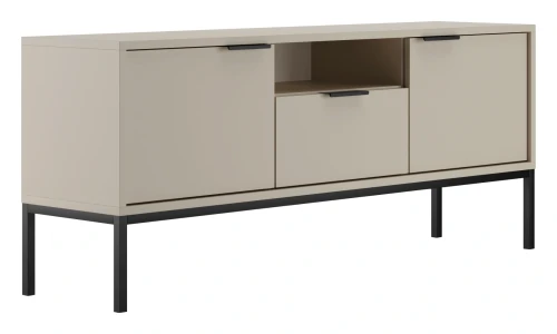 Szafka RTV Austin 135 cm dwudrzwiowa z szufladą do salonu kaszmir/czarny