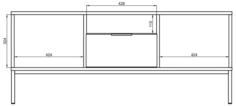 Szafka RTV Austin 135 cm dwudrzwiowa z szufladą do salonu kaszmir/czarny