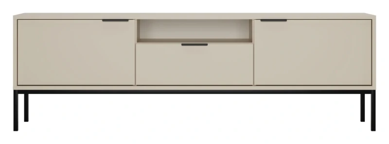 Szafka RTV Austin 175 cm dwudrzwiowa z szufladą do salonu kaszmir/czarny