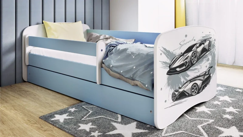 Łóżeczko dla chłopca 180x80 BABYDREAMS - auto - Speed