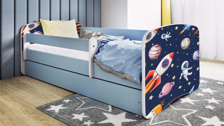 Łóżeczko dla chłopca 180x80 BABYDREAMS - kosmos