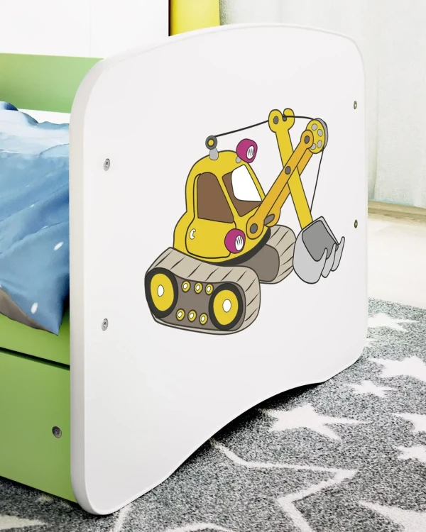 Zestaw mebli dziecięcych dla chłopca z łóżkiem 160x80 BABYDREAMS - koparka