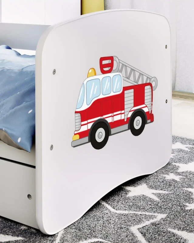 Zestaw mebli dziecięcych dla chłopca z łóżkiem 160x80 BABYDREAMS - straż pożarna