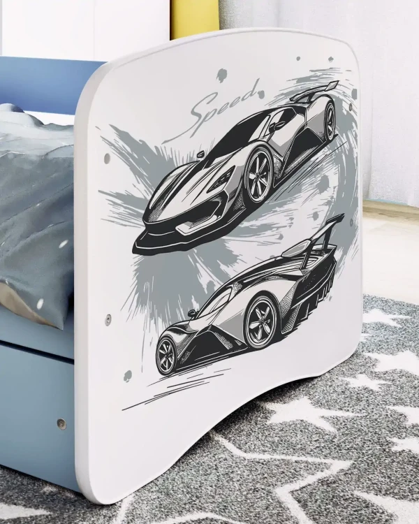 Zestaw mebli dziecięcych dla chłopca z łóżkiem 160x80 BABYDREAMS - auto - Speed