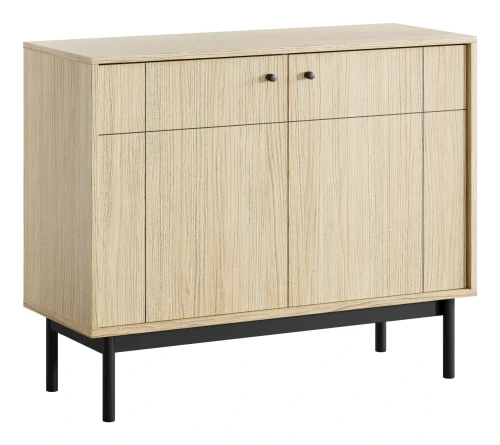 Komoda Japandi 104 cm dwudrzwiowa do salonu Dąb Linea