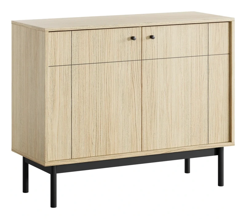 Komoda Japandi 104 cm dwudrzwiowa do salonu Dąb Linea