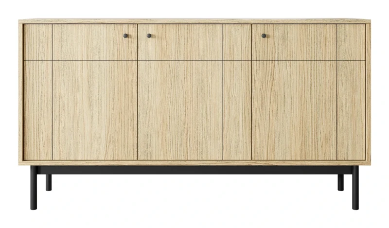 Komoda Japandi 154 cm trzydrzwiowa do salonu Dąb Linea