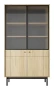 Witryna Japandi 104 cm z ryflowaną szybą do salonu Dąb Linea