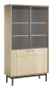 Witryna Japandi 104 cm z ryflowaną szybą do salonu Dąb Linea