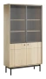 Witryna Japandi 104 cm z ryflowaną szybą do salonu Dąb Linea