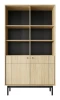Regał Japandi 104 cm z 2 zamykanymi szafkami do salonu Dąb Linea