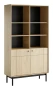 Regał Japandi 104 cm z 2 zamykanymi szafkami do salonu Dąb Linea