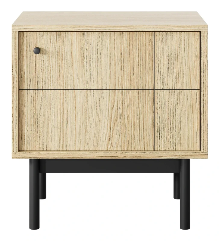 Szafka nocna Japandi 54 cm drewniane nóżki do sypialni Dąb Linea