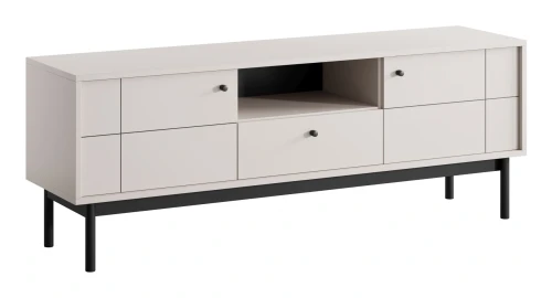 Szafka RTV Japandi 154 cm z szufladą do salonu Kaszmir