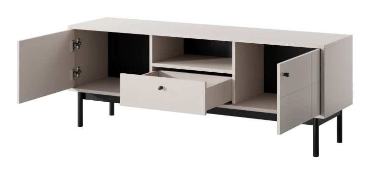 Szafka RTV Japandi 154 cm z szufladą do salonu Kaszmir