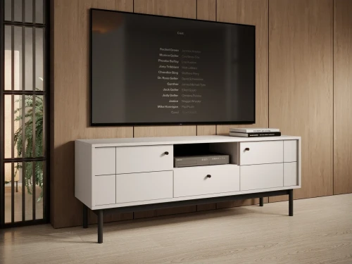 Szafka RTV Japandi 154 cm z szufladą do salonu Kaszmir