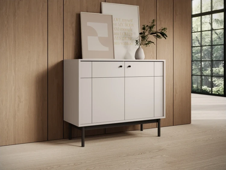 Komoda Japandi 104 cm dwudrzwiowa do salonu Kaszmir