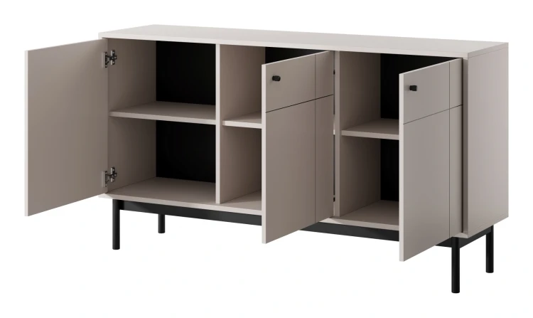 Komoda Japandi 154 cm trzydrzwiowa do salonu Kaszmir