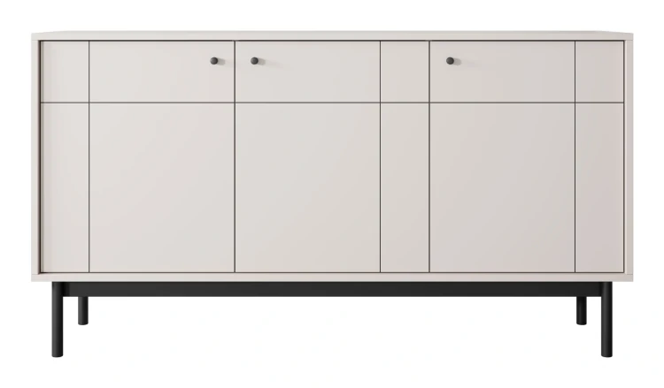 Komoda Japandi 154 cm trzydrzwiowa do salonu Kaszmir