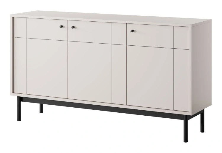 Komoda Japandi 154 cm trzydrzwiowa do salonu Kaszmir