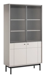 Witryna Japandi 104 cm z ryflowaną szybą do salonu Kaszmir
