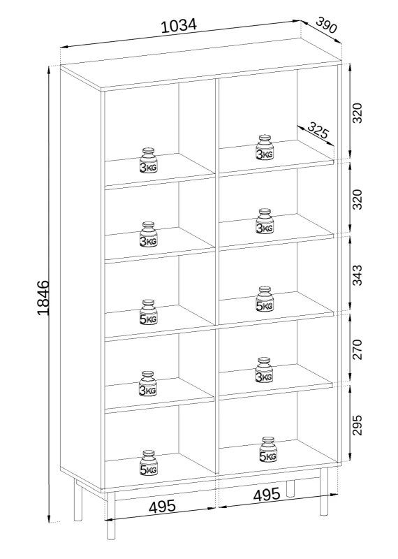 Witryna Japandi 104 cm z ryflowaną szybą do salonu Kaszmir