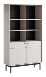 Regał Japandi 104 cm z 2 zamykanymi szafkami do salonu Kaszmir