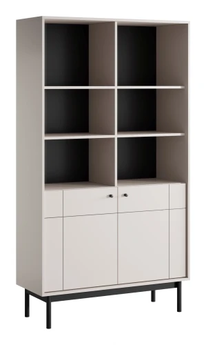 Regał Japandi 104 cm z 2 zamykanymi szafkami do salonu Kaszmir