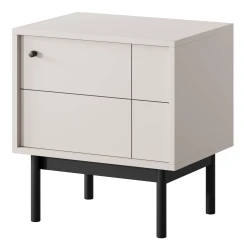 Szafka nocna Japandi 54 cm drewniane nóżki do sypialni Kaszmir