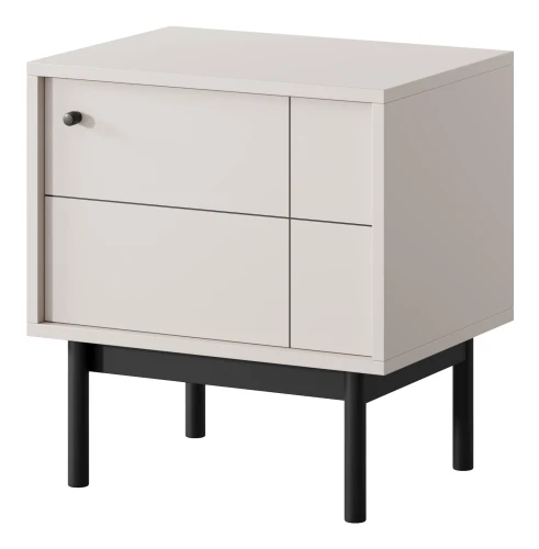 Szafka nocna Japandi 54 cm drewniane nóżki do sypialni Kaszmir