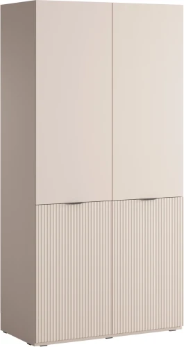 Szafa Sandbox Nova 100 cm ryflowana z drążkiem do sypialni beż piaskowy