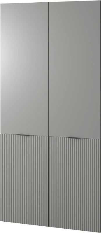 Szafa Sandbox Nova 100 cm ryflowana z drążkiem do sypialni szary platynowy