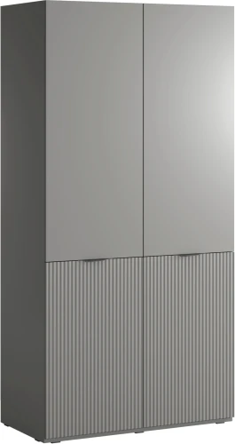 Szafa Sandbox Nova 100 cm ryflowana z drążkiem do sypialni szary platynowy